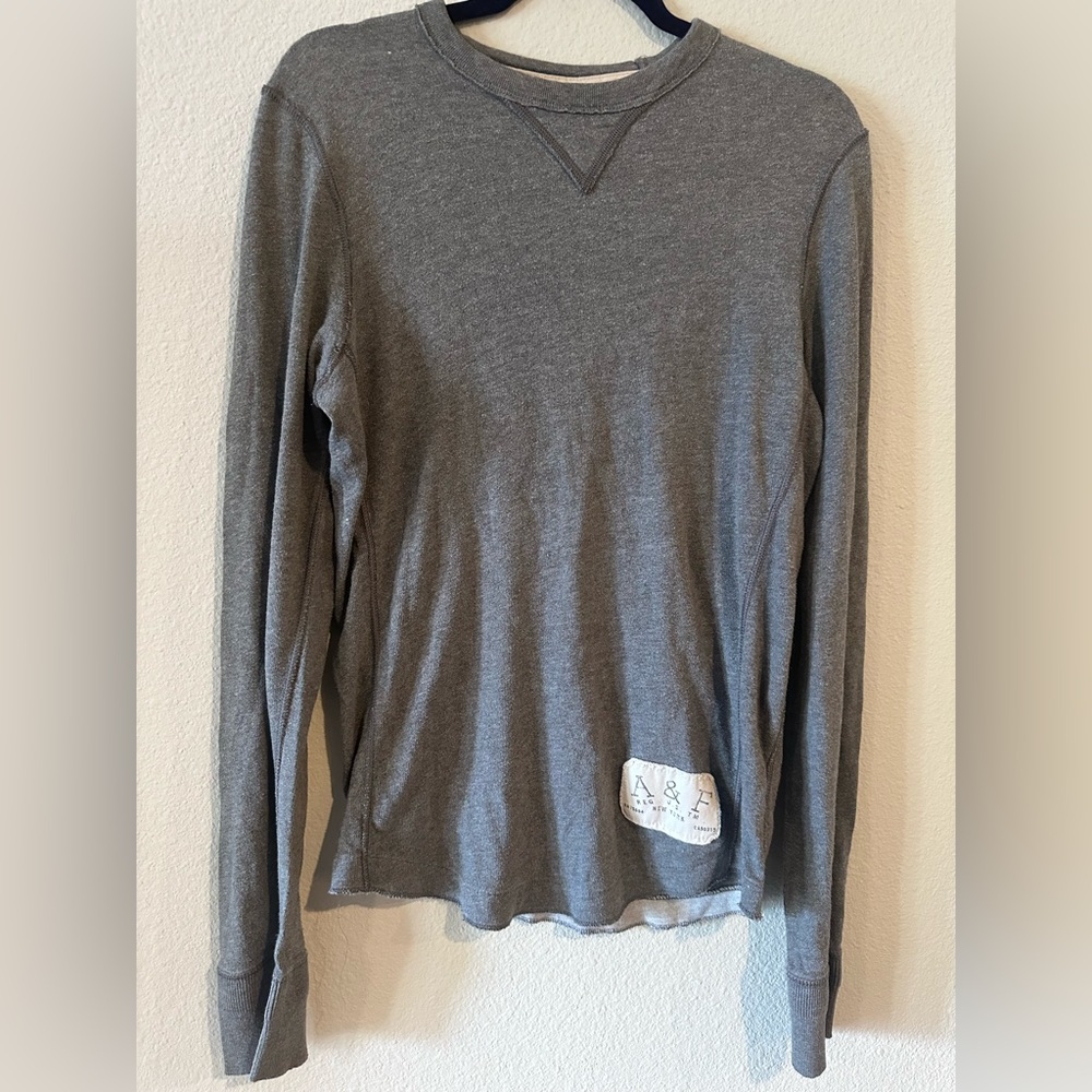 Abercrombie &‎ Fitch Men’s Gray Henley Sweater Size Small A. Fitch